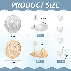 32Pcs 2 Colors Brass Ear Stud Findings&nbsp;KK-BC0013-99