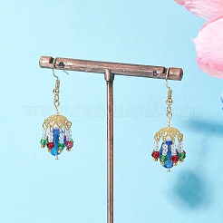 Glass Lantern Dangle Earrings&nbsp;EJEW-MZ00629-01