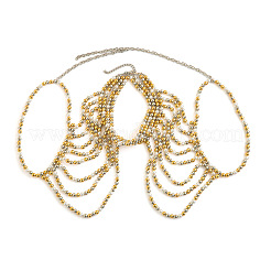 Plastic Imitation Pearl Round Beaded Multilayer Bridal Shoulder Chains&nbsp;WG39BFF-07