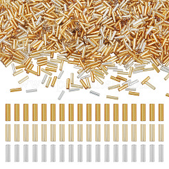 3300Pcs 3 Colors Plated Glass Bugle Beads&nbsp;SEED-TA0001-56