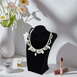 Velvet with Wood Bust Necklace Display Stands&nbsp;NDIS-WH0016-06