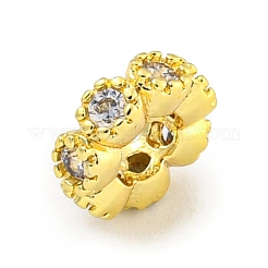 Brass Cubic Zirconia Spacer Beads&nbsp;KKB-L215-029A-LG