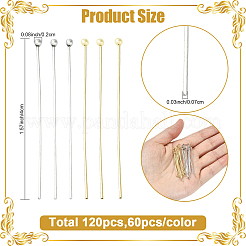 60Pcs 2Colors 304 Stainless Steel Ball Head for Craft Jewelry Making&nbsp;STAS-YW0011-27
