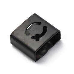 Ion Plating(IP) 304 Stainless Steel Square Slide Charms&nbsp;STAS-L132-06Q-B