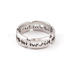 Stainless Steel Cutting Blade Finger Ring for Men Women&nbsp;LS-RJEW-L117-01P