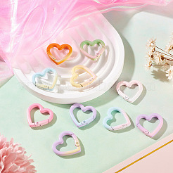 10Pcs 10 Colors Baking Paint Alloy Spring Gate Rings&nbsp;FIND-TA0009-95