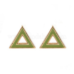 Brass with Enamel Stud Earring Findings&nbsp;KK-S356-673G-NF