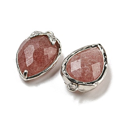 Natural Strawberry Quartz Faceted Pendants&nbsp;X-G-M431-06P-06
