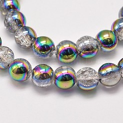 Electroplate Synthetic Crackle Quartz Beads Strands&nbsp;EGLA-J067-8mm-M