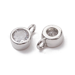 Brass Micro Pave Clear Cubic Zirconia Pendants&nbsp;KK-K360-13P