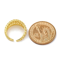Rack Plating Brass Cuff Finger Rings for Women&nbsp;RJEW-M028-20G