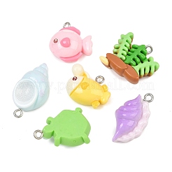 Marine Organism Theme Opaque Resin Pendants&nbsp;RE-CBA3221-02P
