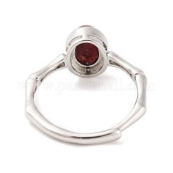 Oval Natural Mixed Stone Adjustable Rings&nbsp;RJEW-Q817-04P