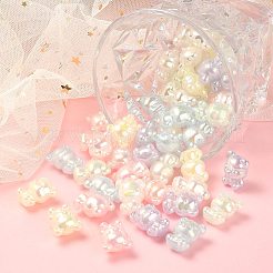 60Pcs 6 Colors UV Plating Rainbow Iridescent Acrylic Beads&nbsp;PACR-CJ0001-22