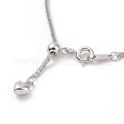 Anti-Tarnish Rhodium Plated 925 Sterling Silver Wheat Chains Necklace for Women&nbsp;STER-I021-02C-P