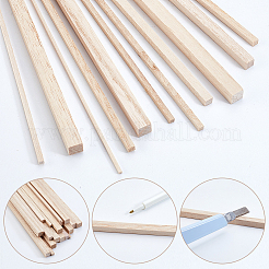240Pcs 6 Styles Square Wood Craft Sticks&nbsp;WOOD-WR0001-30