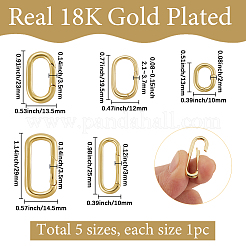 5Pcs 5 Styles Brass Spring Gate Rings&nbsp;KK-SC0006-34