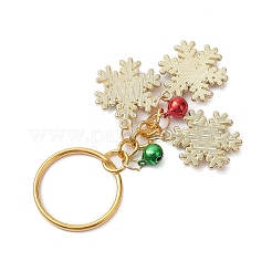 Snowflake Alloy Enamel with Brass Bell Pendant Keychain&nbsp;KEYC-JKC00879