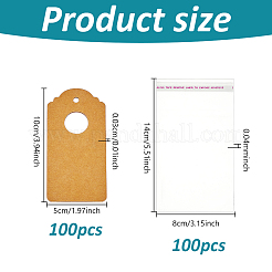100Pcs Kraft Paper Jewelry Badge Display Cards&nbsp;OPC-NB0001-04A