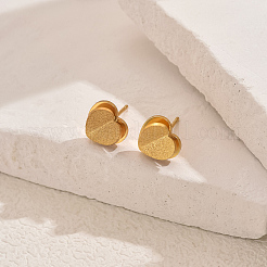 201 Stainless Steel 3D Heart Stud Earrings for Women&nbsp;GB5013