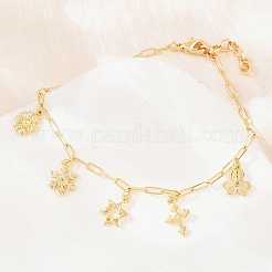 Brass Charm Bracelets&nbsp;BJEW-F545-01D-G