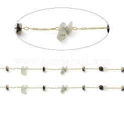 Natural Mixed Stone Chips & Disc Beaded Chains&nbsp;CHC-C001-01G