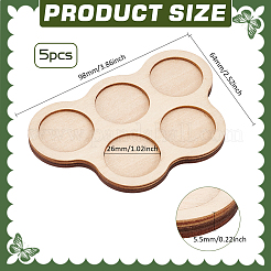 Wood 5 Holes Movement Display Pedestals&nbsp;AJEW-WH0270-370A