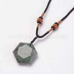 Natural Labradorite Pendant Necklaces&nbsp;NJEW-P157-02