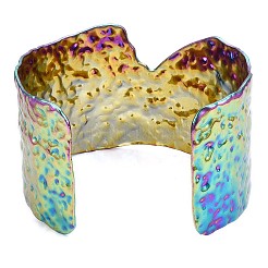Ion Plating(IP) 304 Stainless Steel Wide Open Cuff Bangle for Women&nbsp;BJEW-F442-03MC