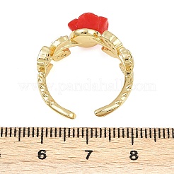 Flower Resin Cuff Rings&nbsp;RJEW-P155-01A-G