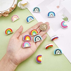 18Pcs 6 Colors Rainbow Silicone Focal Beads Bulk Rainbow Loose Spacer Beads Charm Color Silicone Beads Kit for DIY Necklace Bracelet Earrings Keychain Craft Jewelry Making&nbsp;JX322A