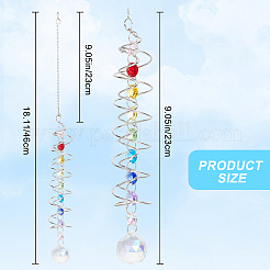 Glass Round Suncatchers Hanging Ornaments&nbsp;HJEW-WH20012-01