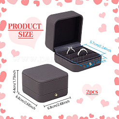 Imitation Leather Wedding Ring Gift Storage Boxes&nbsp;CON-WH0086-154B