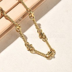 304 Stainless Steel Twisted Bar Link Chain Necklaces for Women Men&nbsp;NJEW-Z115-02G
