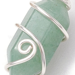 Natural Mixed Stone Copper Wire Wrapped Pointed Pendants&nbsp;PALLOY-JF02677-02