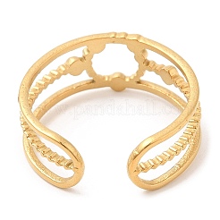 304 Stainless Steel Hollow Ring Open Cuff Rings for Women&nbsp;STAS-D085-25G