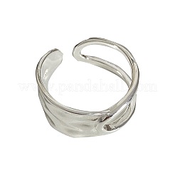Rhodium Plated 925 Sterling Silver Cuff Rings for Men&nbsp;FS-WG54AA0-01