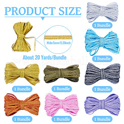 8 Bundles Polyester Glitter Power Ribbons&nbsp;OCOR-TA0002-93
