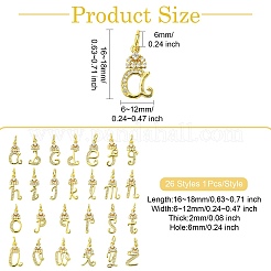 26Pcs 26 Styles Brass Micro Pave Cubic Zirconia Pendants&nbsp;KK-CJ0002-50