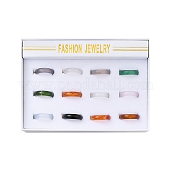 Natural Agate Rings&nbsp;RJEW-S042-04-B