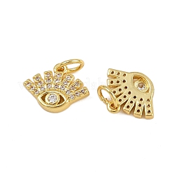 Brass Micro Pave Cubic Zirconia Pendants&nbsp;KK-D424-04G