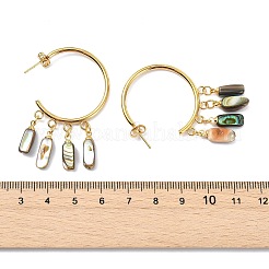 Natural Paua Shell Stud Tassel Earrings&nbsp;EJEW-JE07219