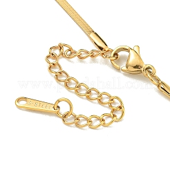 Ion Plating(IP) 304 Stainless Steel Flat Snake Chain Bowknot Pendant Necklaces&nbsp;NJEW-Z041-06G