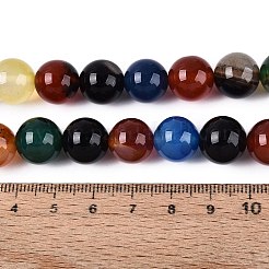 Natural Agate(Dyed & Heated) Beads Strands&nbsp;G-Q604-12MM-01