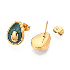 304 Stainless Steel Enamel Stud Earrings&nbsp;EJEW-T047-23G