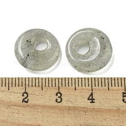 Natural Labradorite Donut/Pi Disc Charms&nbsp;G-G142-02Q