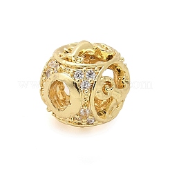 Brass Micro Pave Cubic Zirconia Beads&nbsp;KK-Z095-04G-01