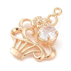 Brass Inlay Clear Glass Pendants&nbsp;KK-S388-30G