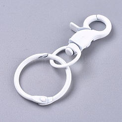 Baking Paint Alloy Swivel Keychain Clasp Findings&nbsp;KEYC-WH0016-40I