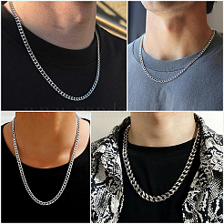1Pc 304 Stainless Steel Cuban Link Chain Necklaces for Men Women&nbsp;NJEW-BM0001-08E
